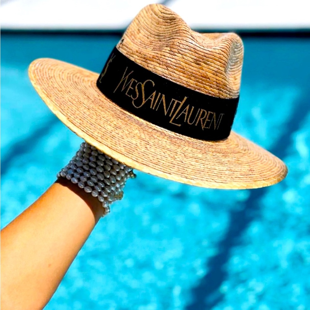 PALM LEAF FASHION HAT. Not Authentic. 3 YSL hats for sale. Separate listings.